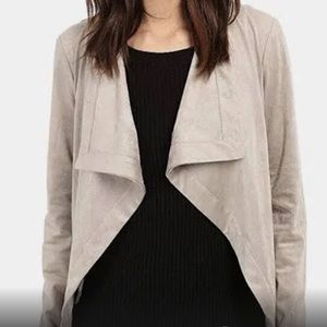 BB Dakota Taupe Suede Waterfall Jacket
